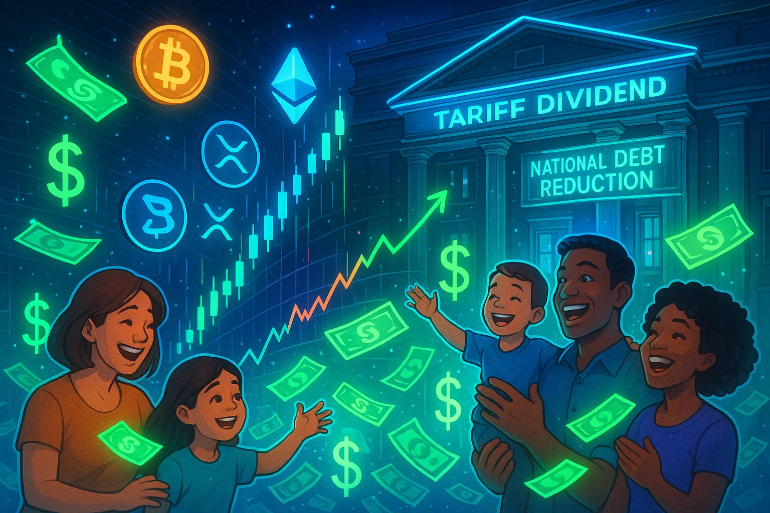 Trump’s proposed $1-2K tariff rebates could spark consumer spending and a selective rally in altcoins.