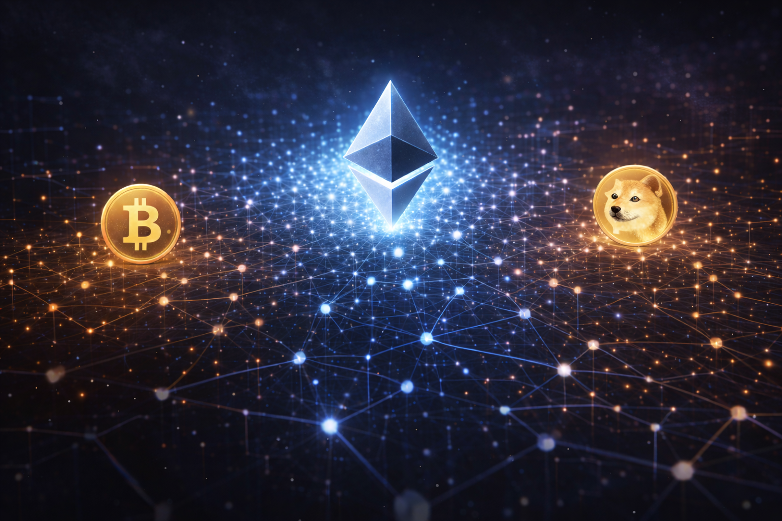 Bitcoin, Ethereum, Dogecoin